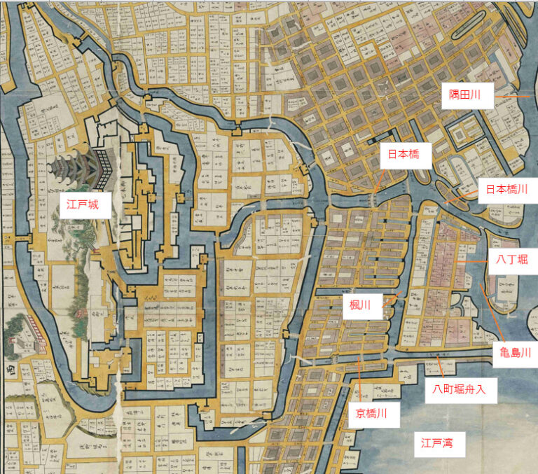 八丁堀江戸時代地図 – 日本橋南之絵図 – NXKS